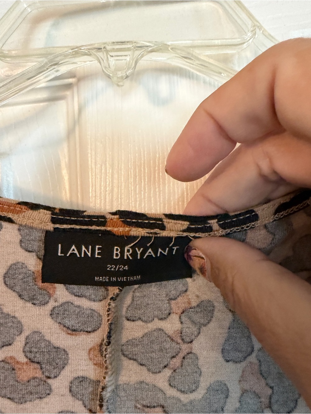 Lane Bryant Leopard Print Surplice Top - Tan and Black - Picture 2 of 2